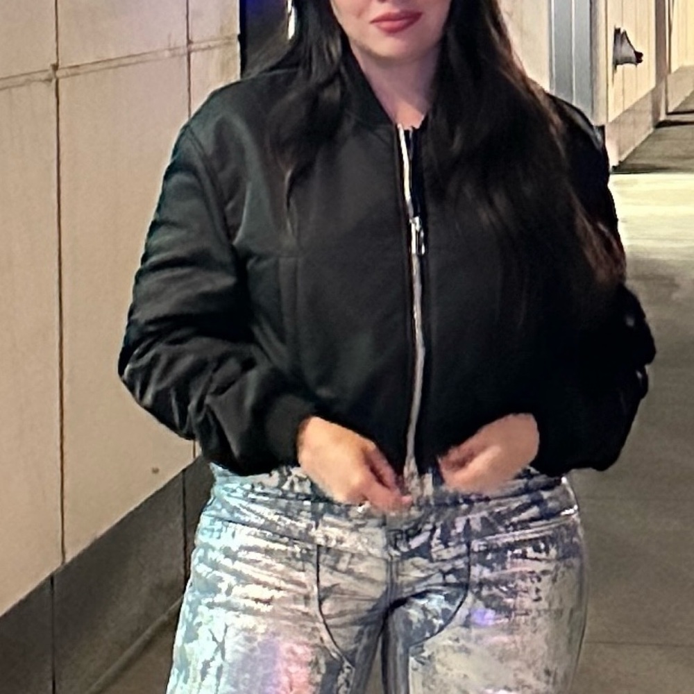 Zara Black Bomber Jacket for Women